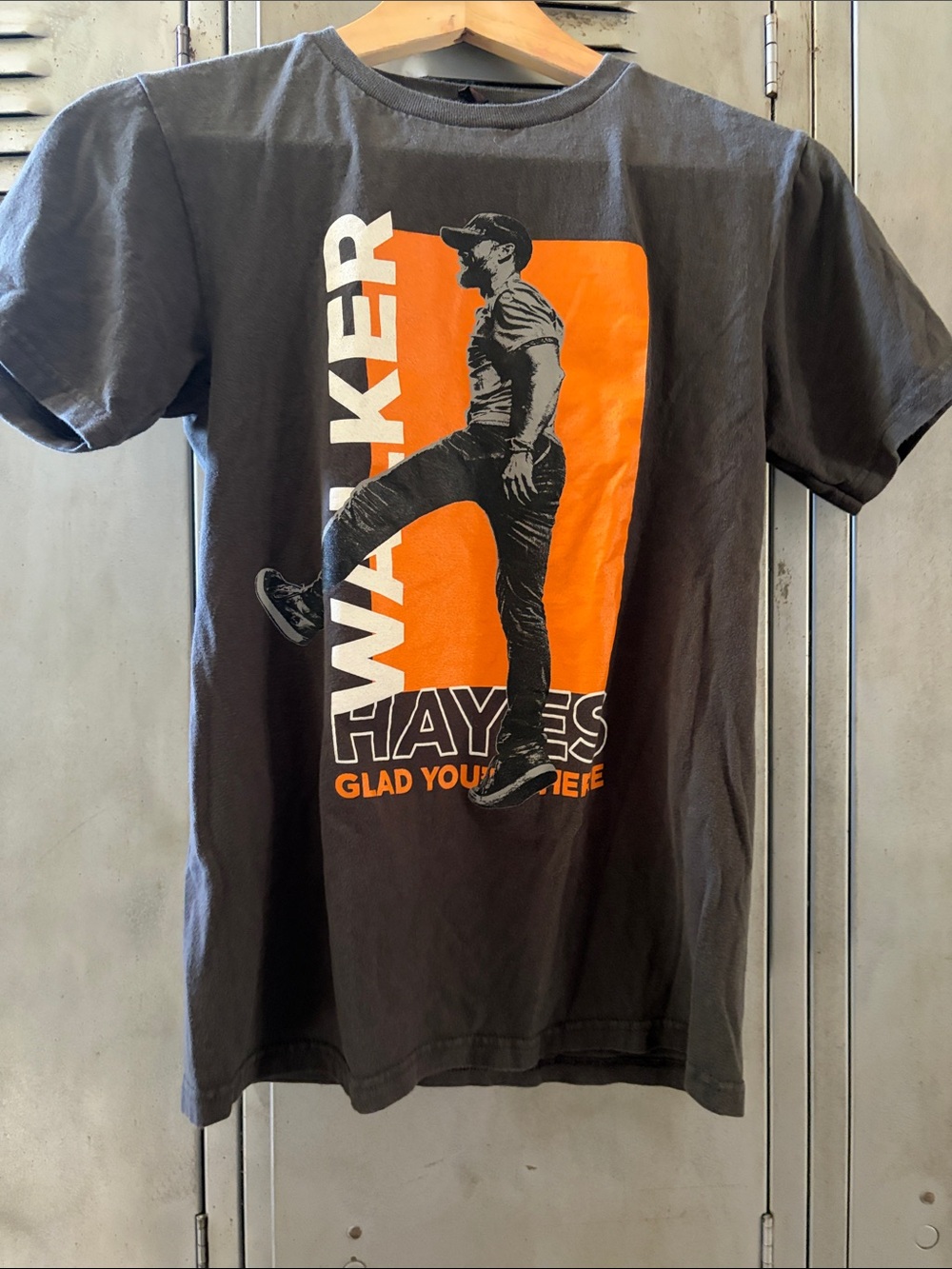 Tultex Black Short Sleeve Tee with Bright Orange Graphic